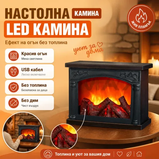 Διακοσμητικό επιτραπέζιο τζάκι LED με USB