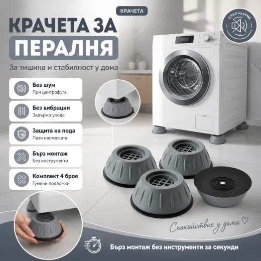 Σετ 4 αντικραδασμικά ποδαράκια για πλυντήριο