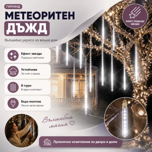 Φώτα LED Βροχή Μετεωριτών 8 τεμάχια