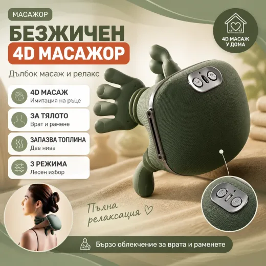 Φορητή ασύρματη συσκευή μασάζ αυχένα 4D
