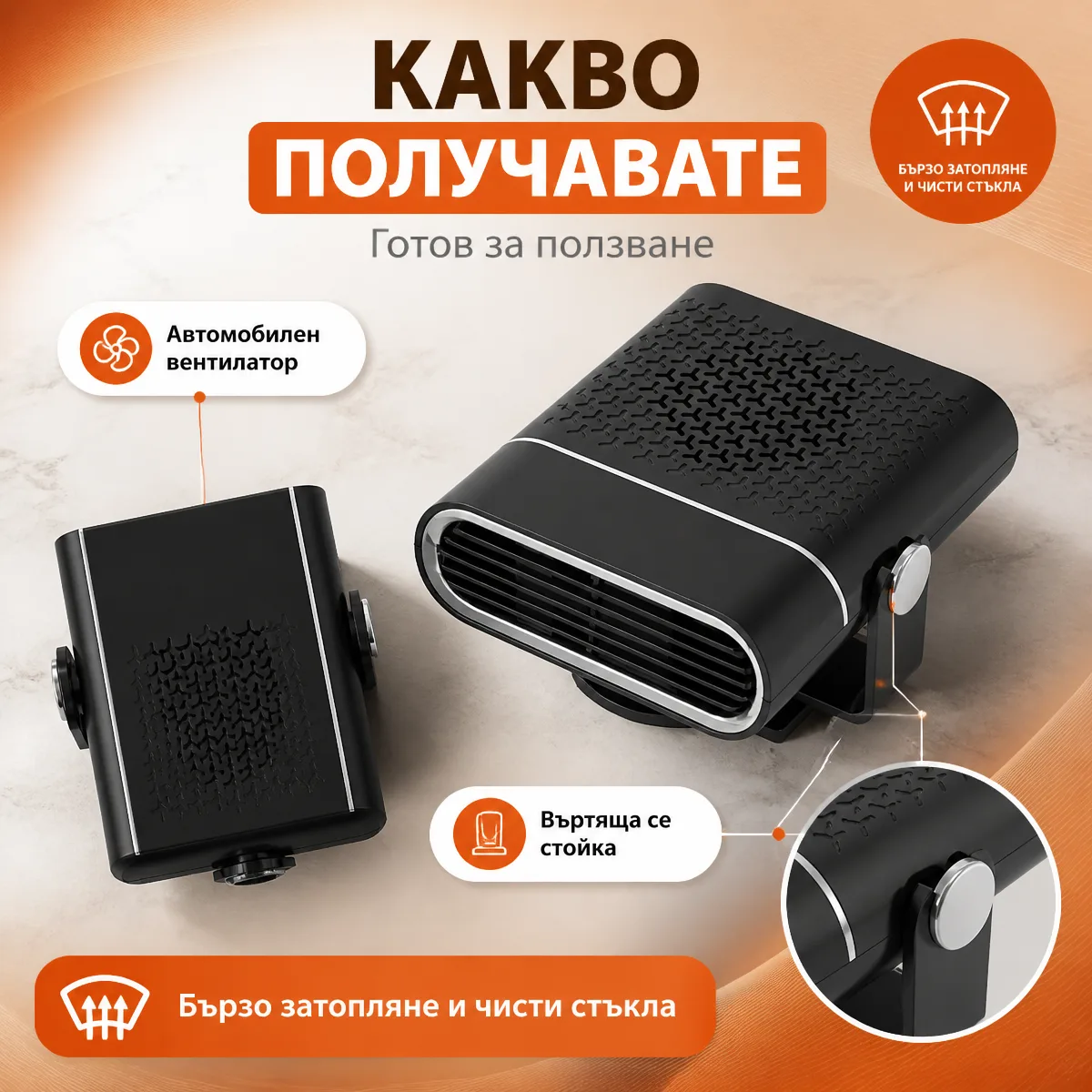 Αερόθερμο αυτοκινήτου 4 σε 1 12V/24V 200W