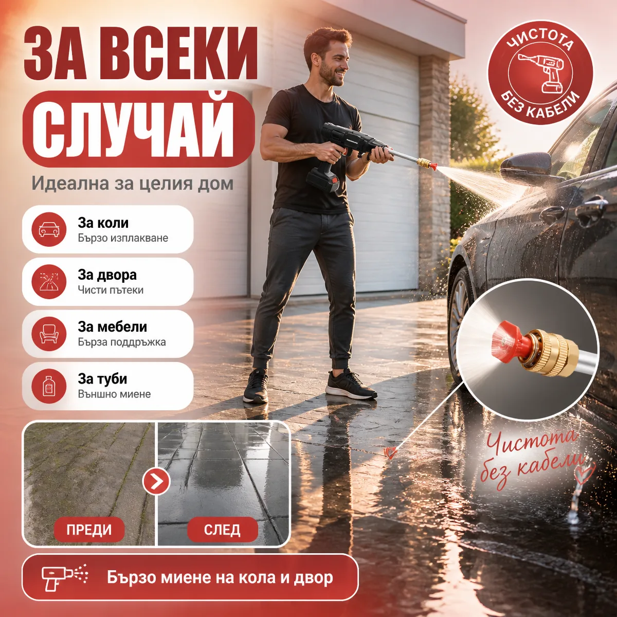 Επαναφορτιζόμενο πλυστικό 48V με 2 μπαταρίες — για κάθε περίπτωση