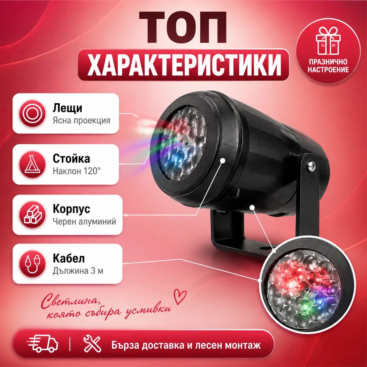 Χριστουγεννιάτικος προβολέας LED για διακόσμηση