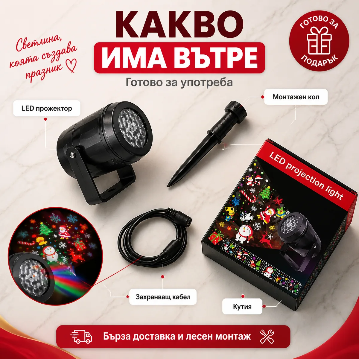 Χριστουγεννιάτικος προβολέας LED για διακόσμηση