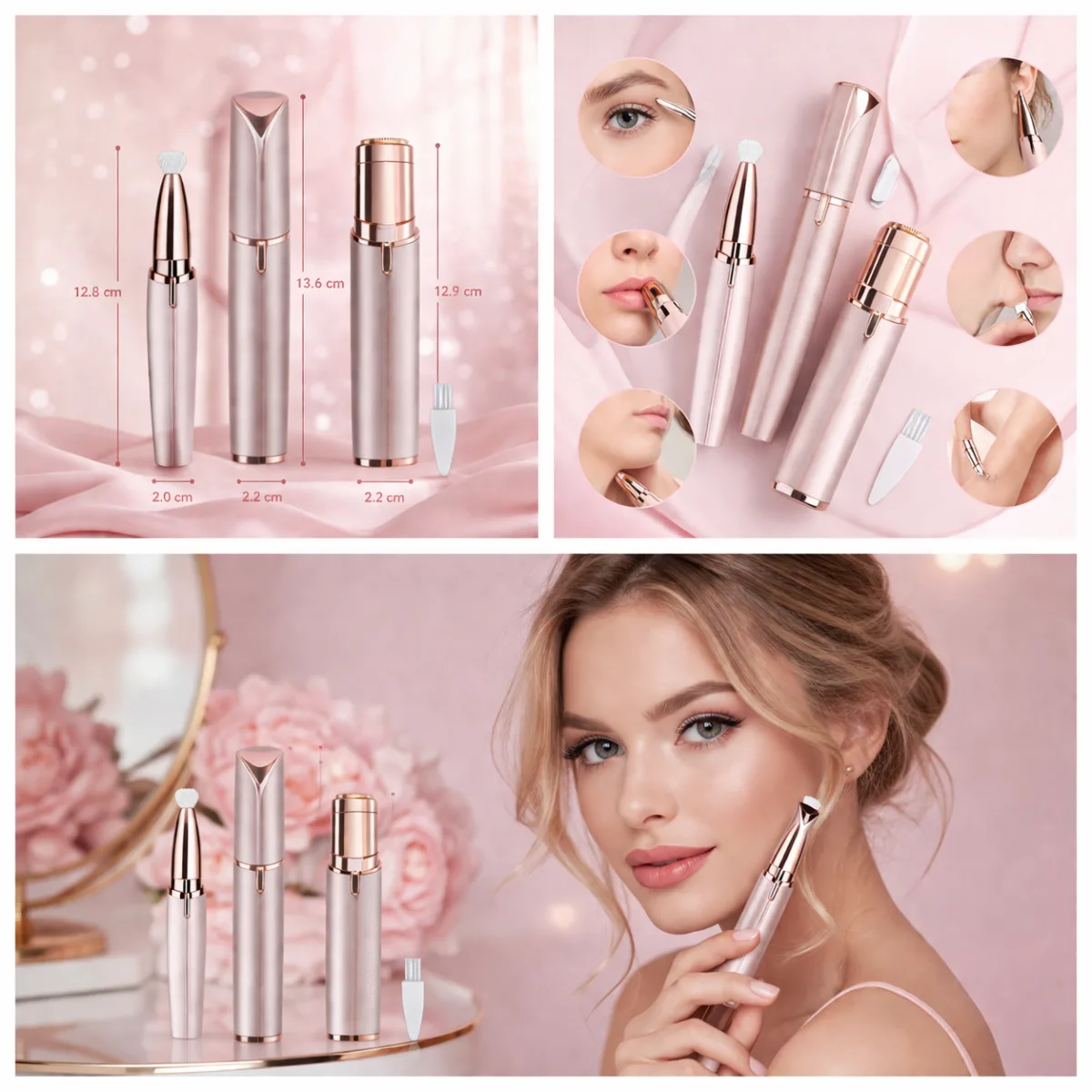 Γυναικείο σετ trimmer Flawless για πρόσωπο και φρύδια