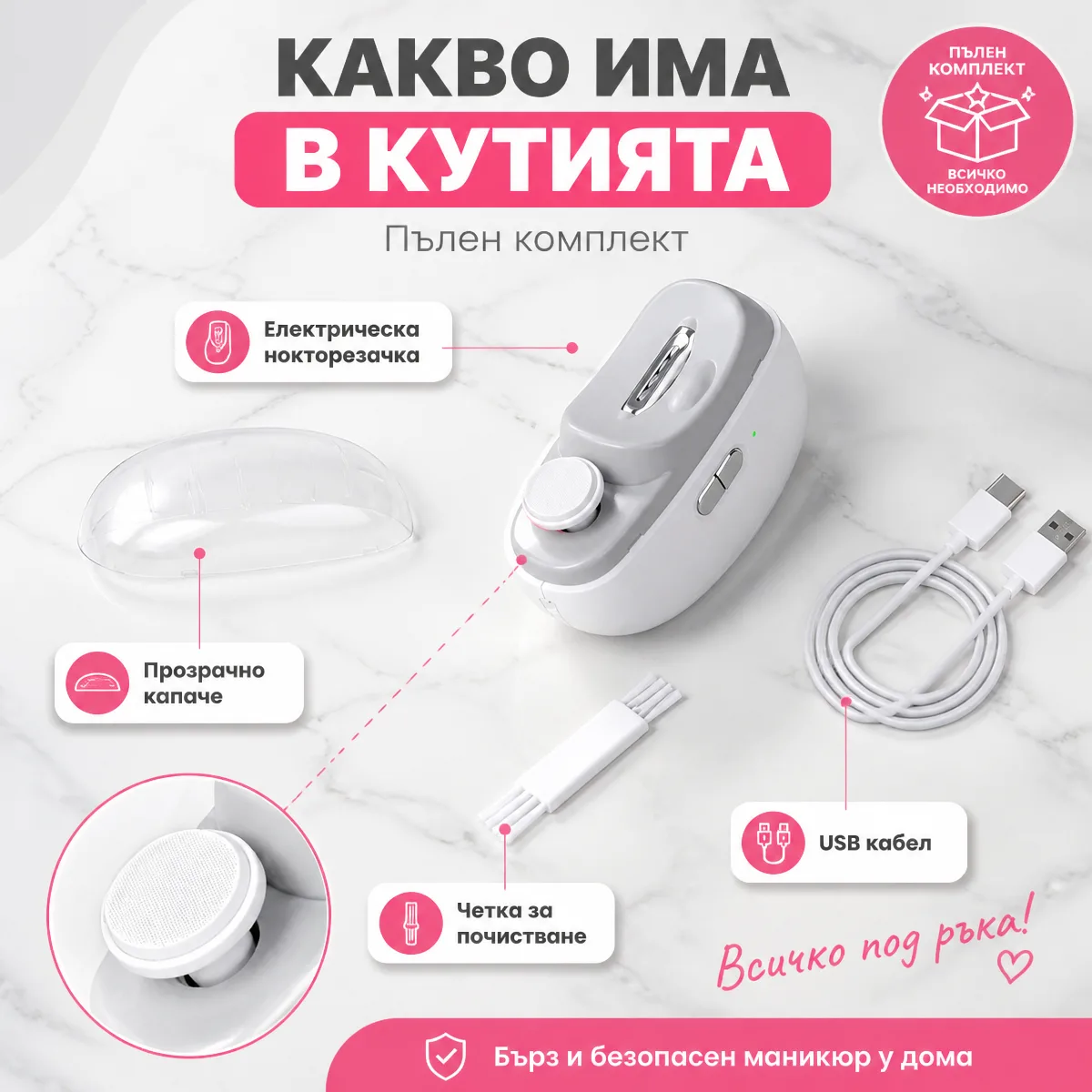 Ηλεκτρικός πολυλειτουργικός νυχοκόπτης με γυαλιστικό