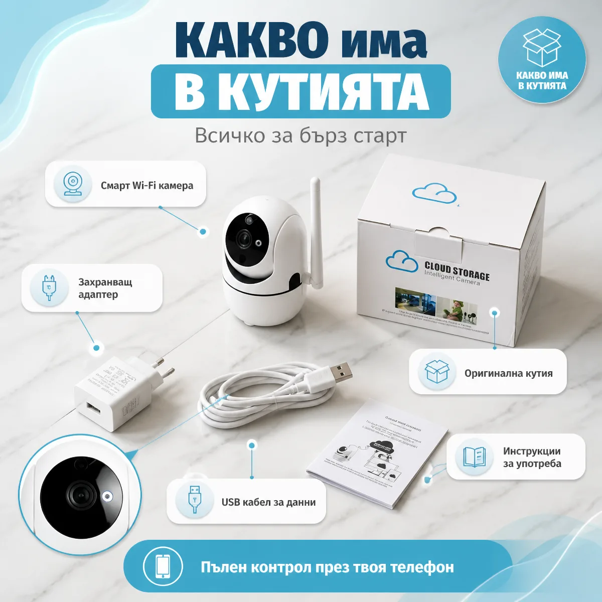 Έξυπνη Wi-Fi Κάμερα Ασφαλείας 1080P