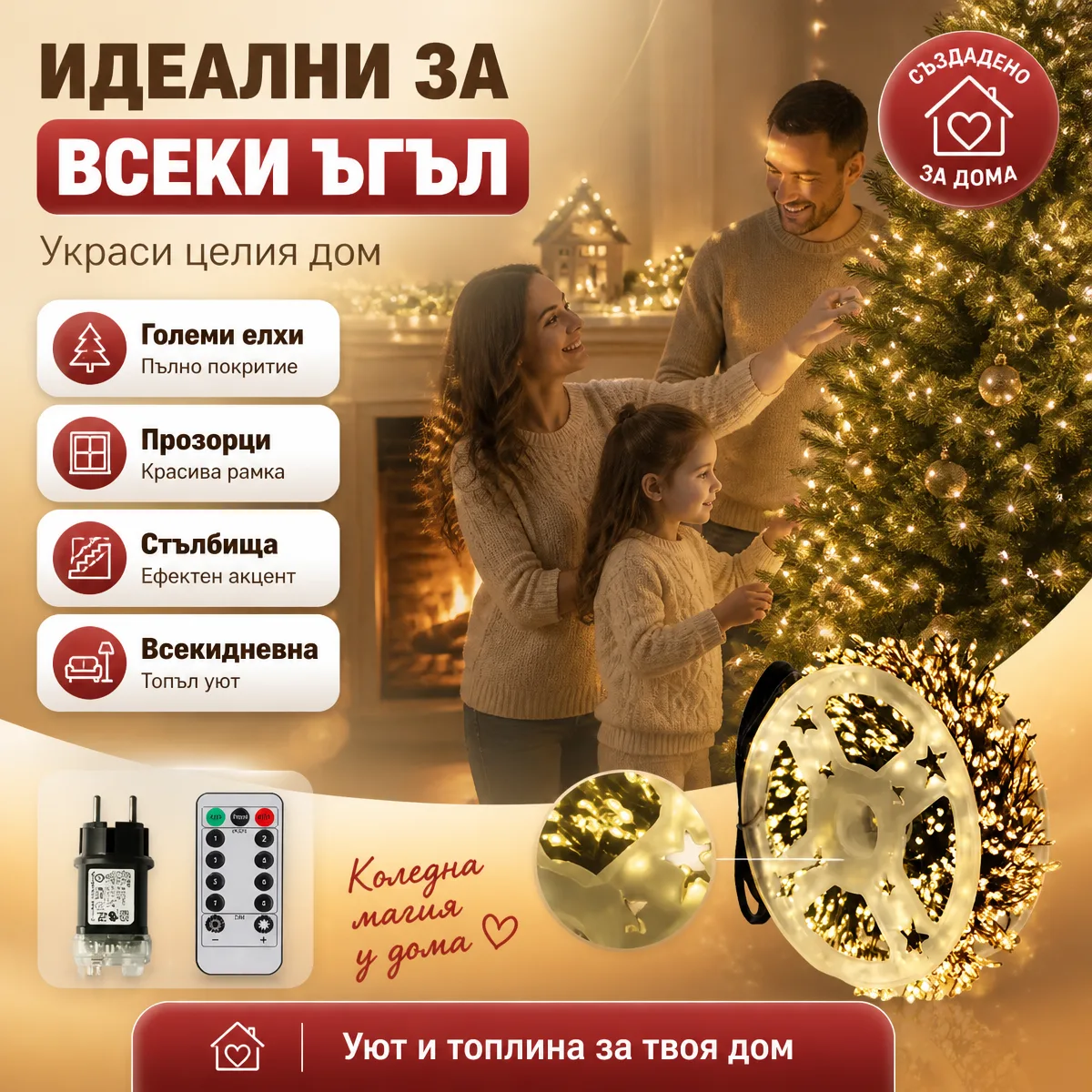 Χριστουγεννιάτικα λαμπάκια LED 20m με τηλεχειριστήριο