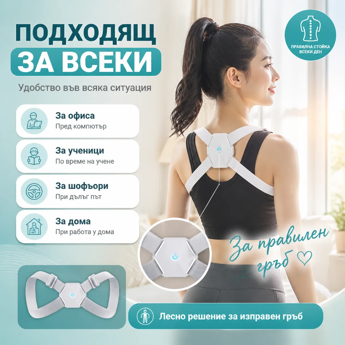 Έξυπνος διορθωτής πλάτης με αισθητήρα