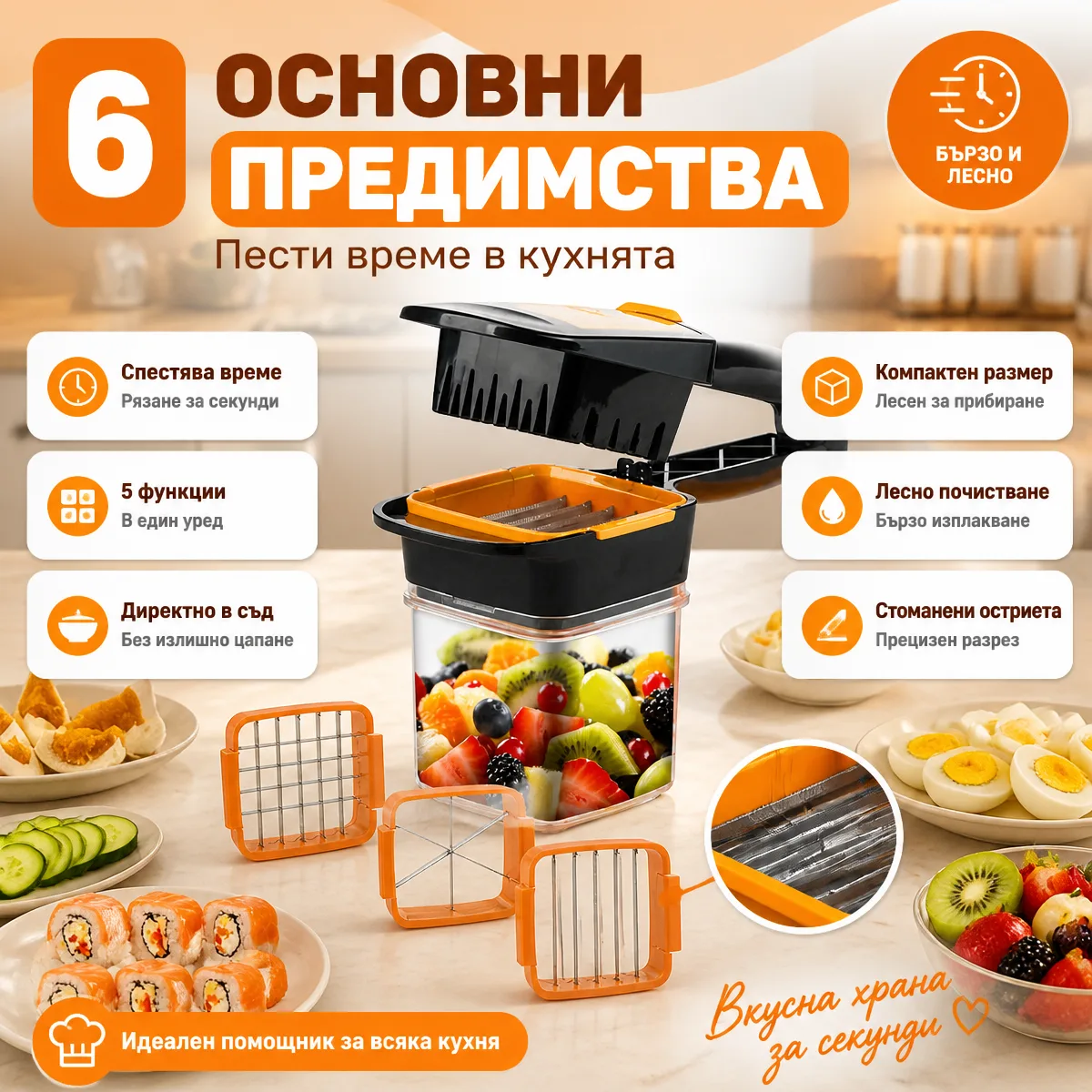 Πολυλειτουργικός τρίφτης κουζίνας Nicer Dicer Quick 5 σε 1