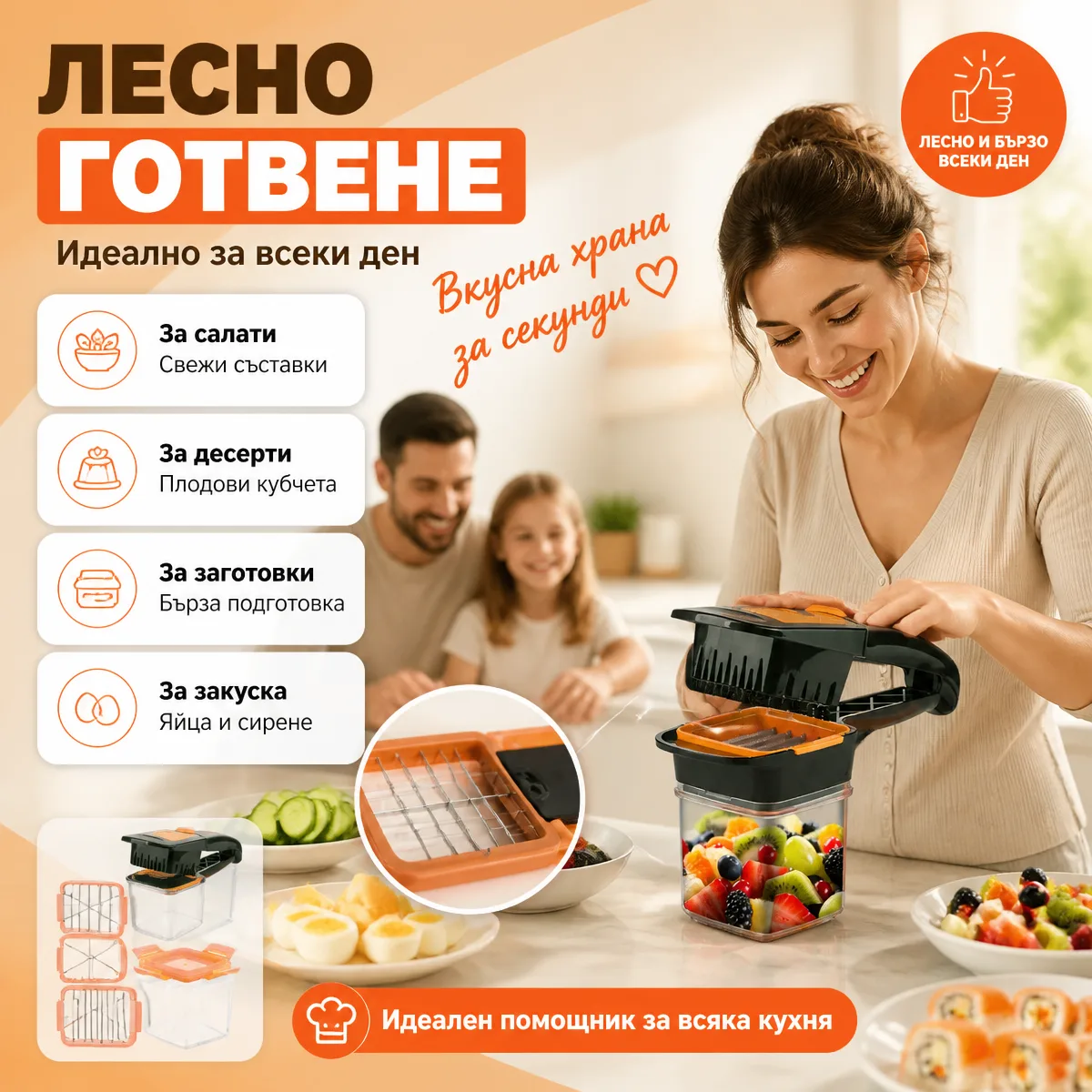 Πολυλειτουργικός τρίφτης κουζίνας Nicer Dicer Quick 5 σε 1