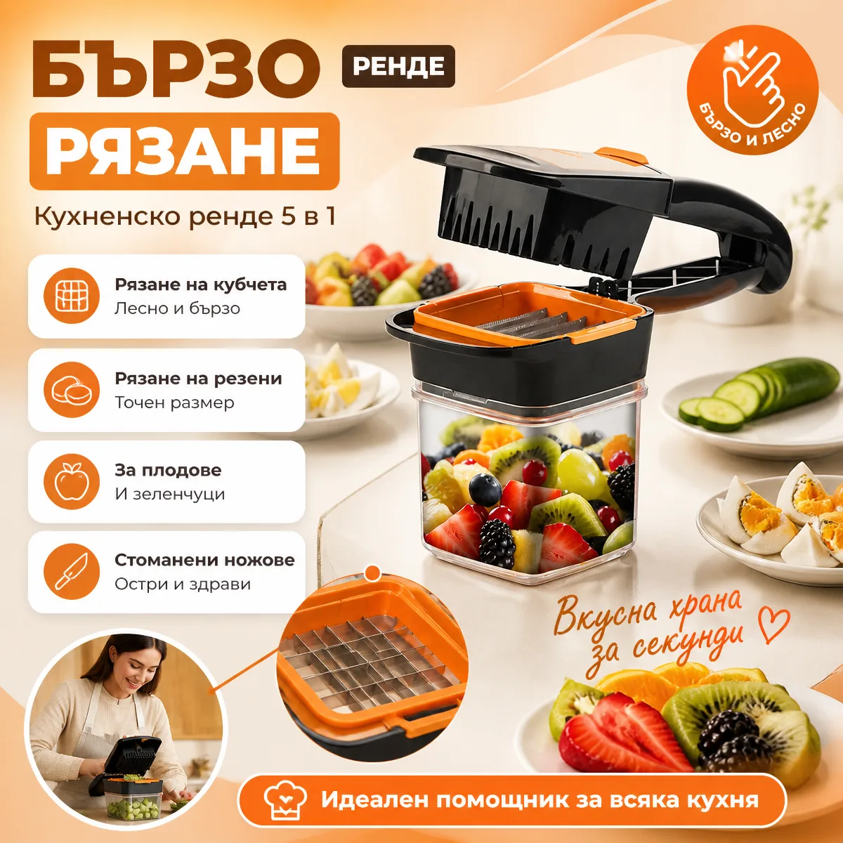 Πολυλειτουργικός τρίφτης κουζίνας Nicer Dicer Quick 5 σε 1