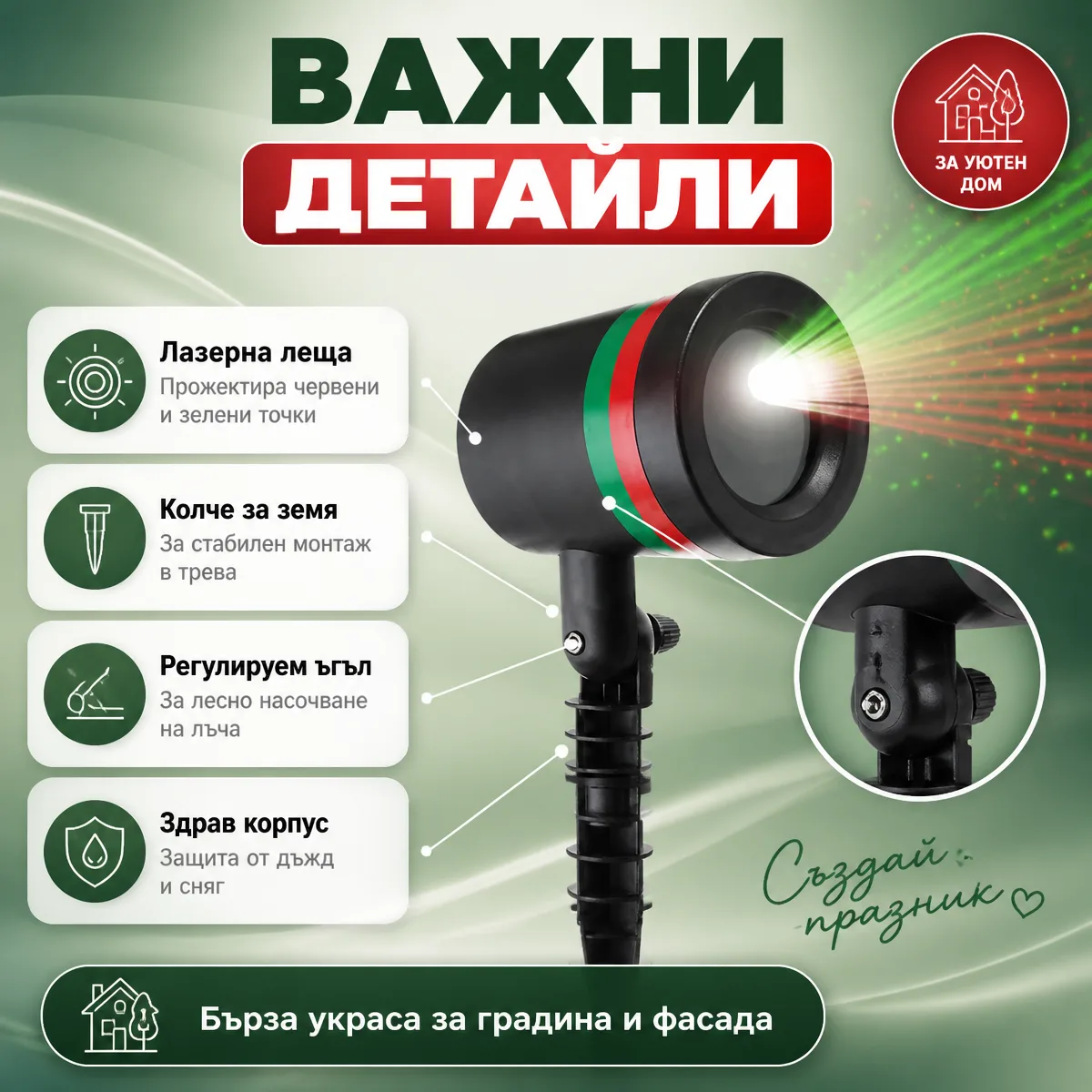 Εξωτερικός προβολέας laser για κήπο και πρόσοψη