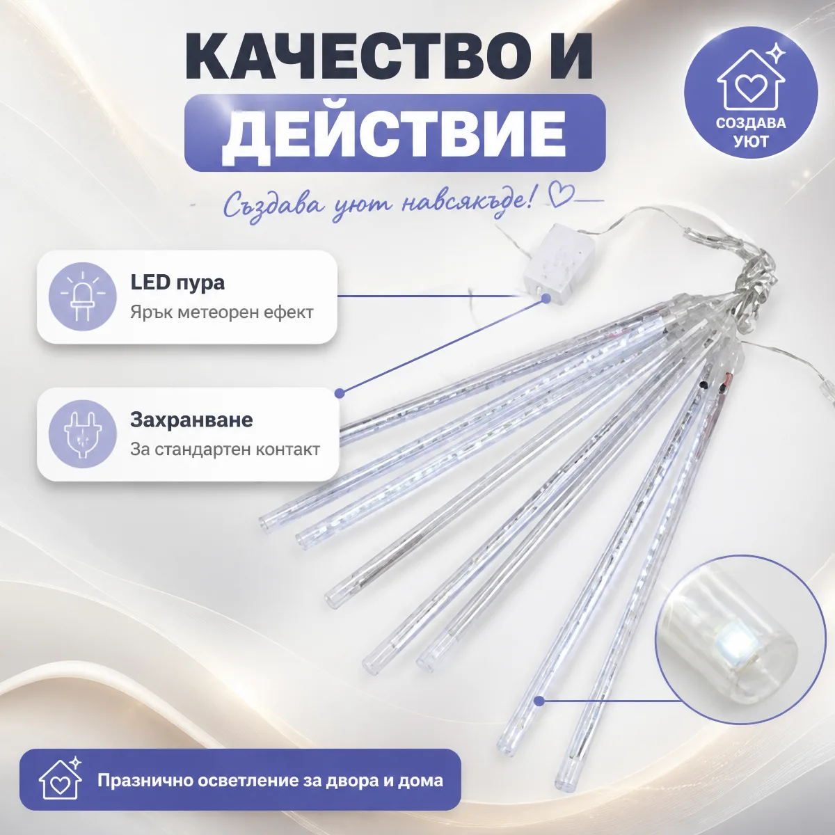 LED Φώτα Βροχή Μετεωριτών 8 τεμάχια