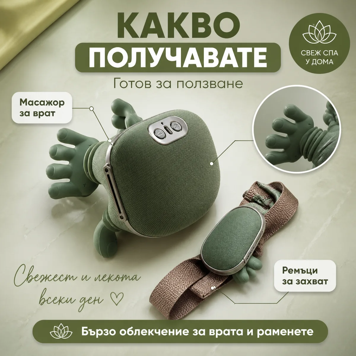 Φορητό 4D Ασύρματο Μασάζ Αυχένα