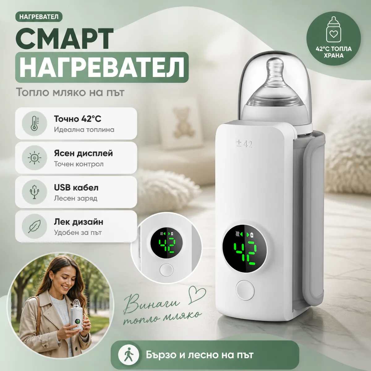 Φορητός έξυπνος θερμαντήρας μπιμπερό