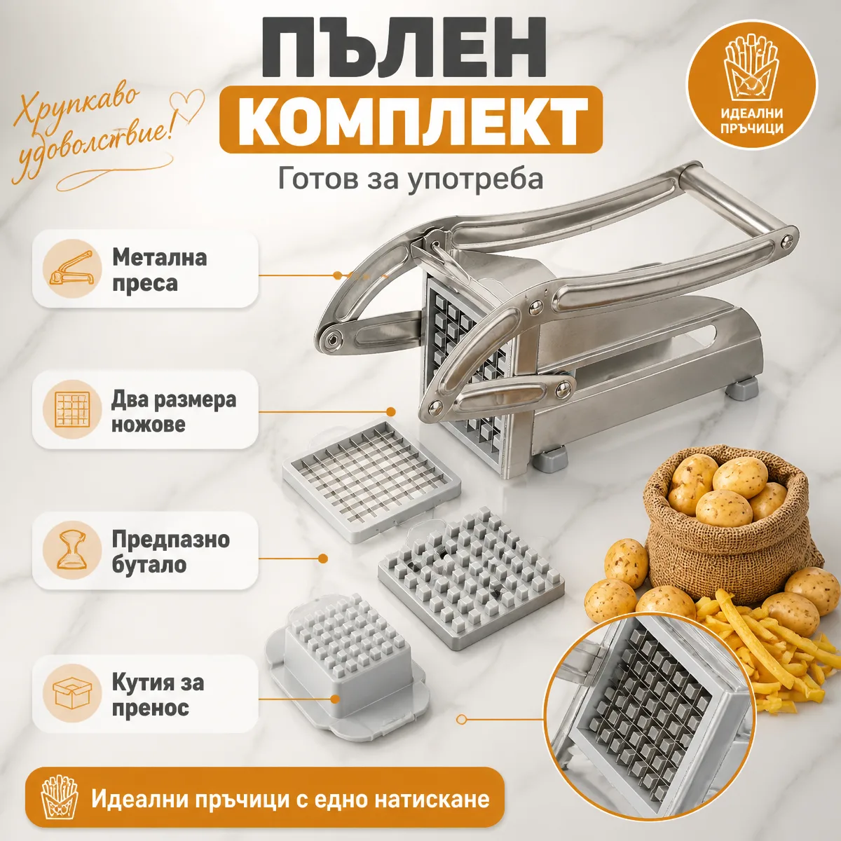 Μεταλλικός κόφτης για πατάτες Potato Chipper