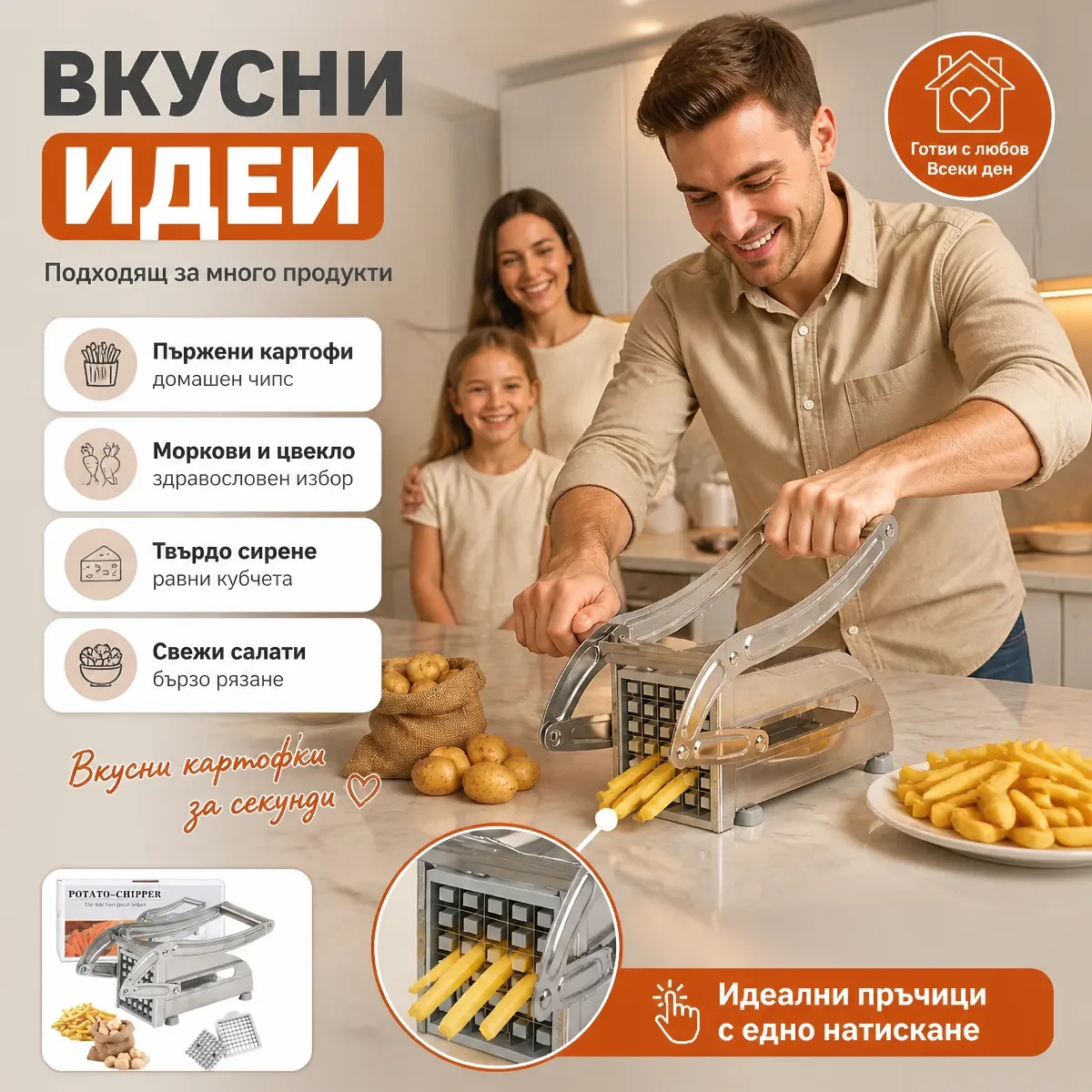 Μεταλλικός κόφτης για πατάτες Potato Chipper