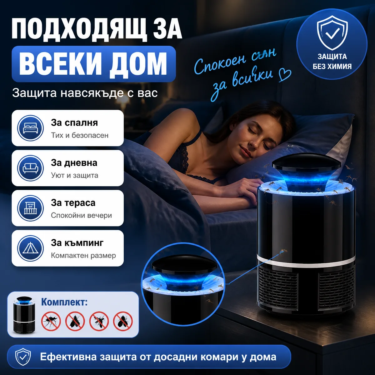 Παγίδα Κουνουπιών UV με Αναρρόφηση και USB