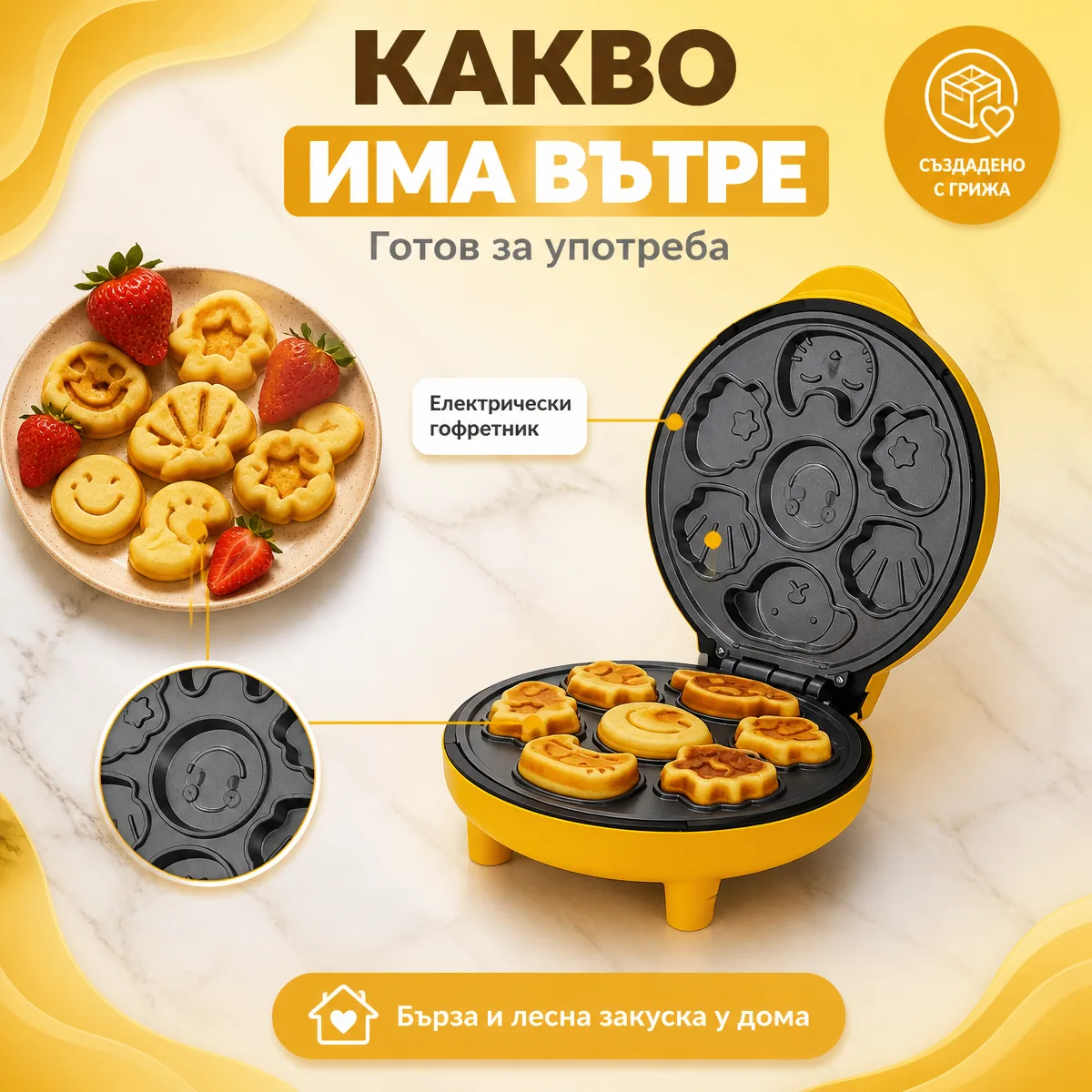Ηλεκτρική μίνι βαφλιέρα με 7 φόρμες