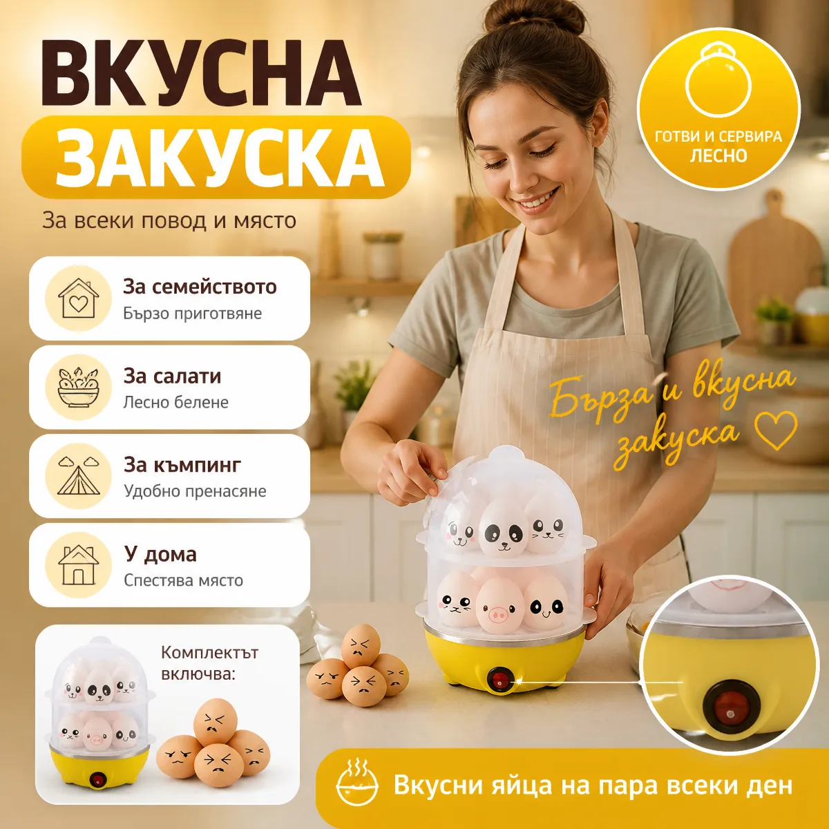 Ηλεκτρικός βραστήρας αυγών ατμού για 7 ή 14 αυγά